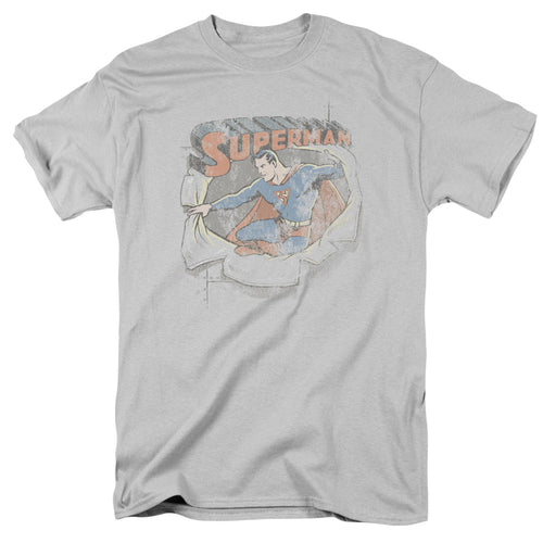 DC Comics Ripping Steel Mens T Shirt Silver
