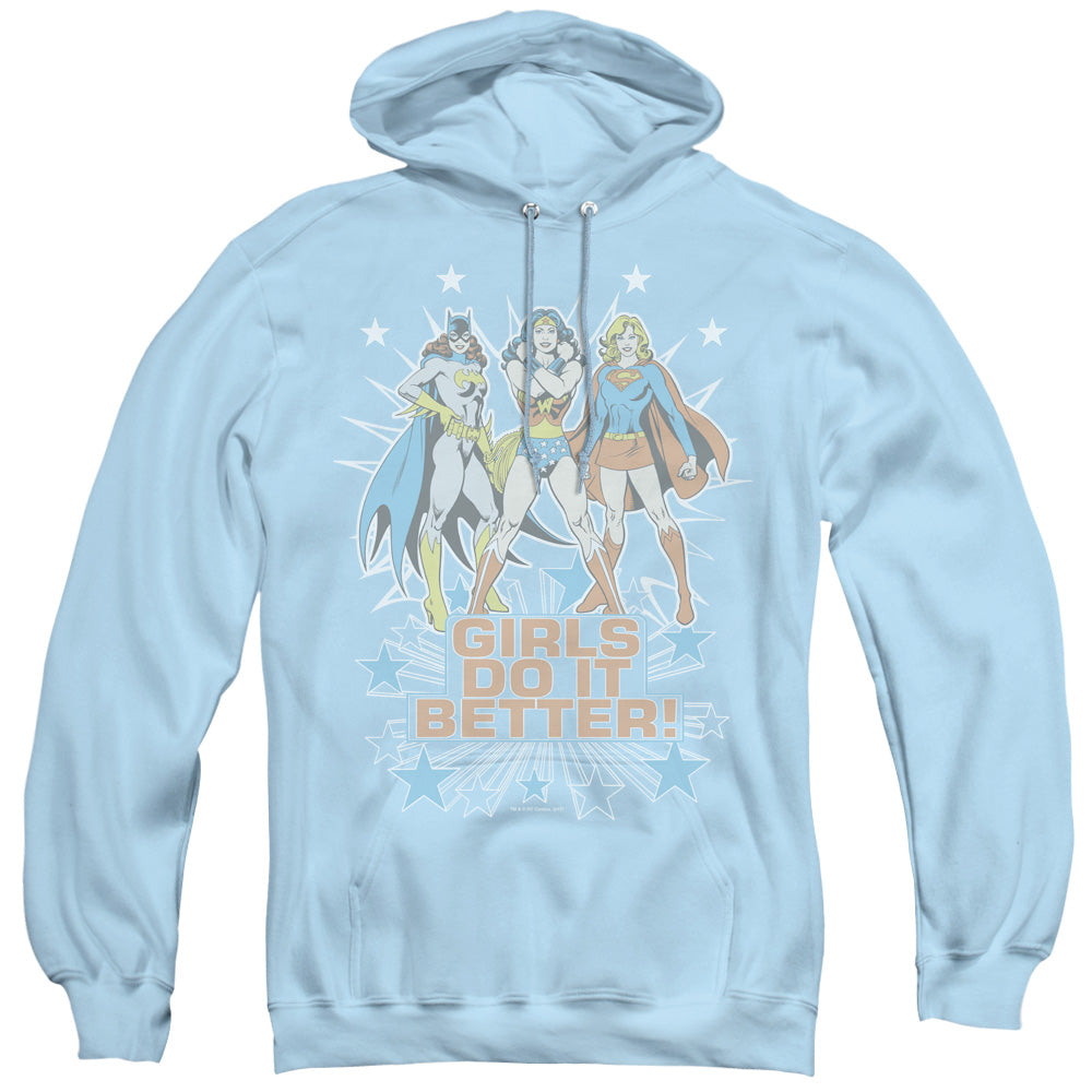 DC Comics Girls Do It Better Mens Hoodie Light Blue