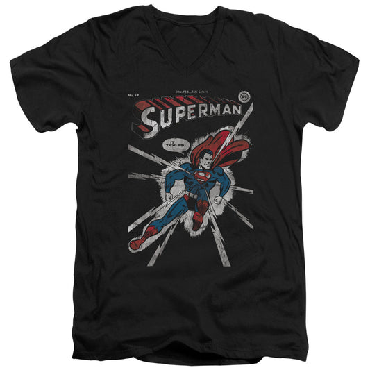 DC Comics Cover Me Mens Slim Fit V Neck T Shirt Black