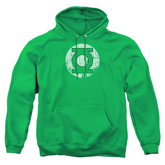 Dc Distressed Lantern Logo Mens Hoodie Kelly Green
