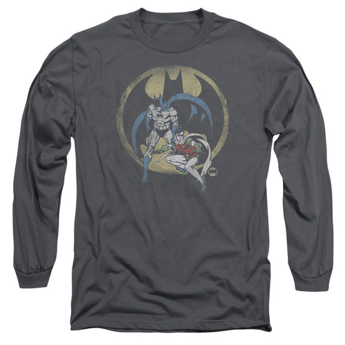 DC Comics Team Mens Long Sleeve Shirt Charcoal