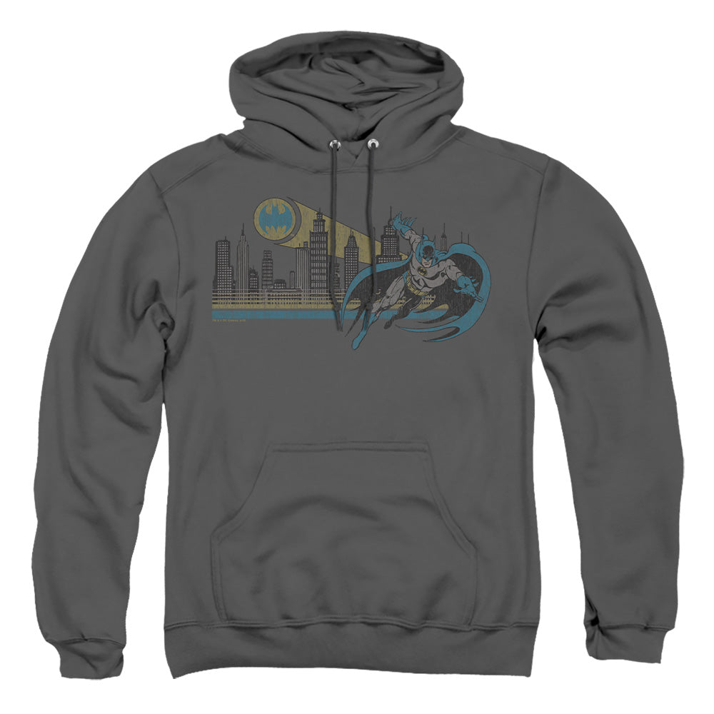 Dc Gotham Retro Mens Hoodie Charcoal