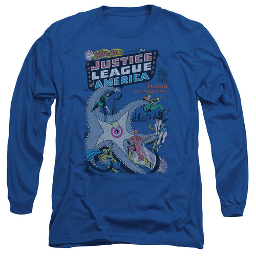 DC Comics No 28 Mens Long Sleeve Shirt Royal Blue