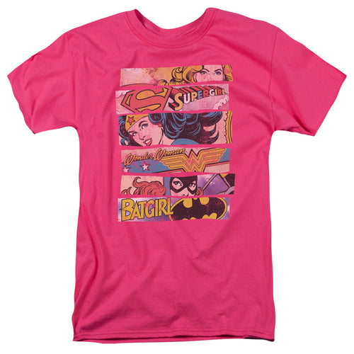 DC Comics Three of a Kind Mens T Shirt Hot Pink