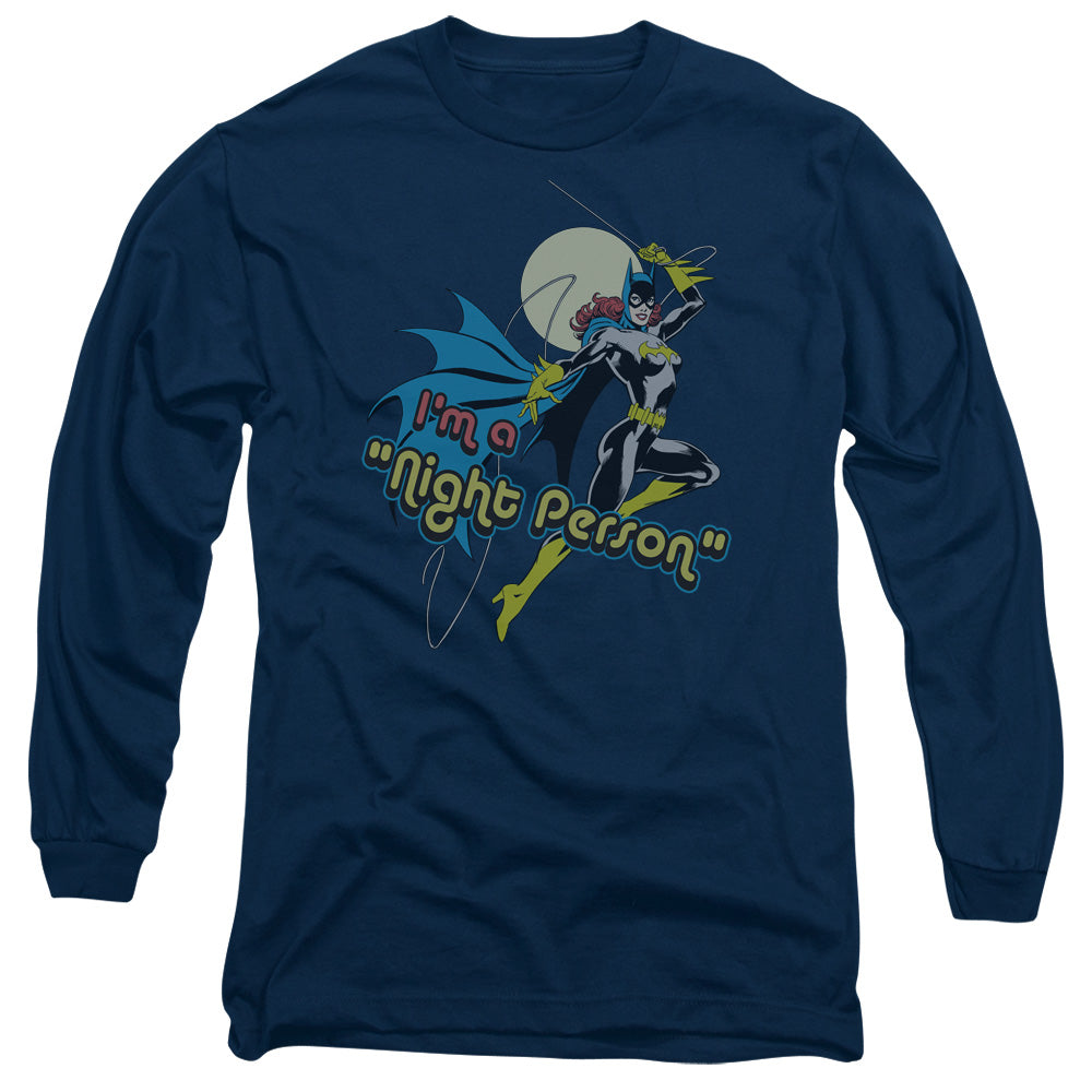 Dc Night Person Mens Long Sleeve Shirt Navy Officially Licensed
