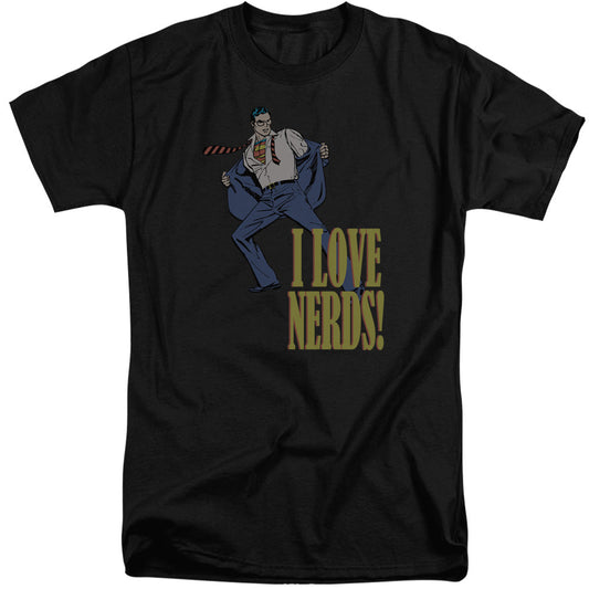 DC Comics I Love Nerds Mens Tall T Shirt Adult Tall Black
