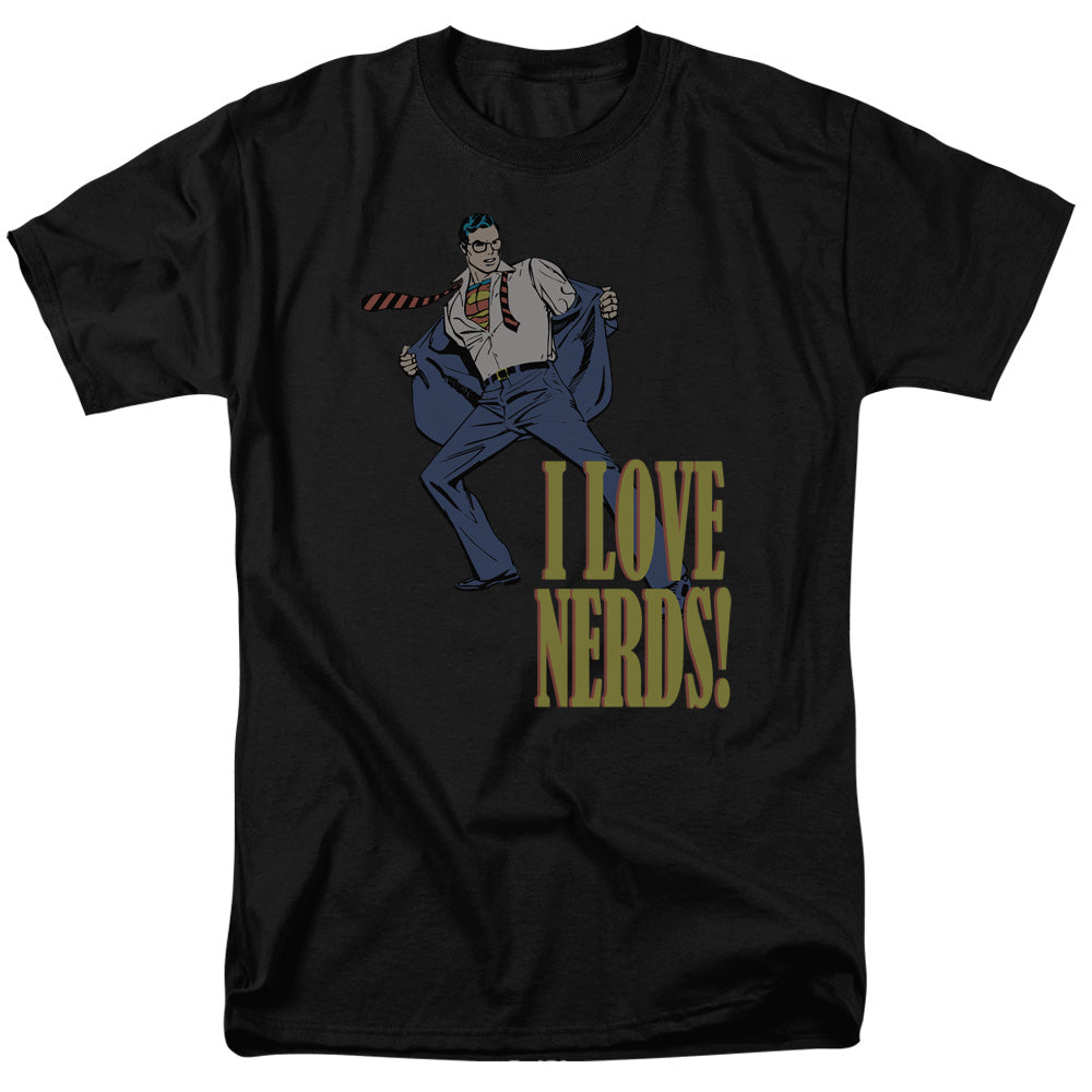DC Comics I Love Nerds Mens T Shirt Black
