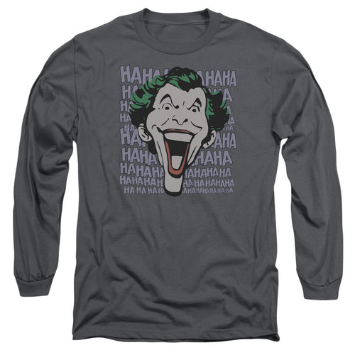 DC Comics Dastardly Merriment Mens Long Sleeve Shirt Charcoal