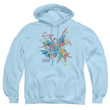 Dc Lead The Charge Mens Hoodie Light Blue