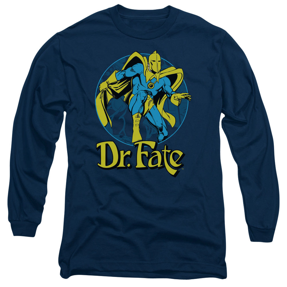 DC Comics Dr Fate Ankh Mens Long Sleeve Shirt Navy Blue