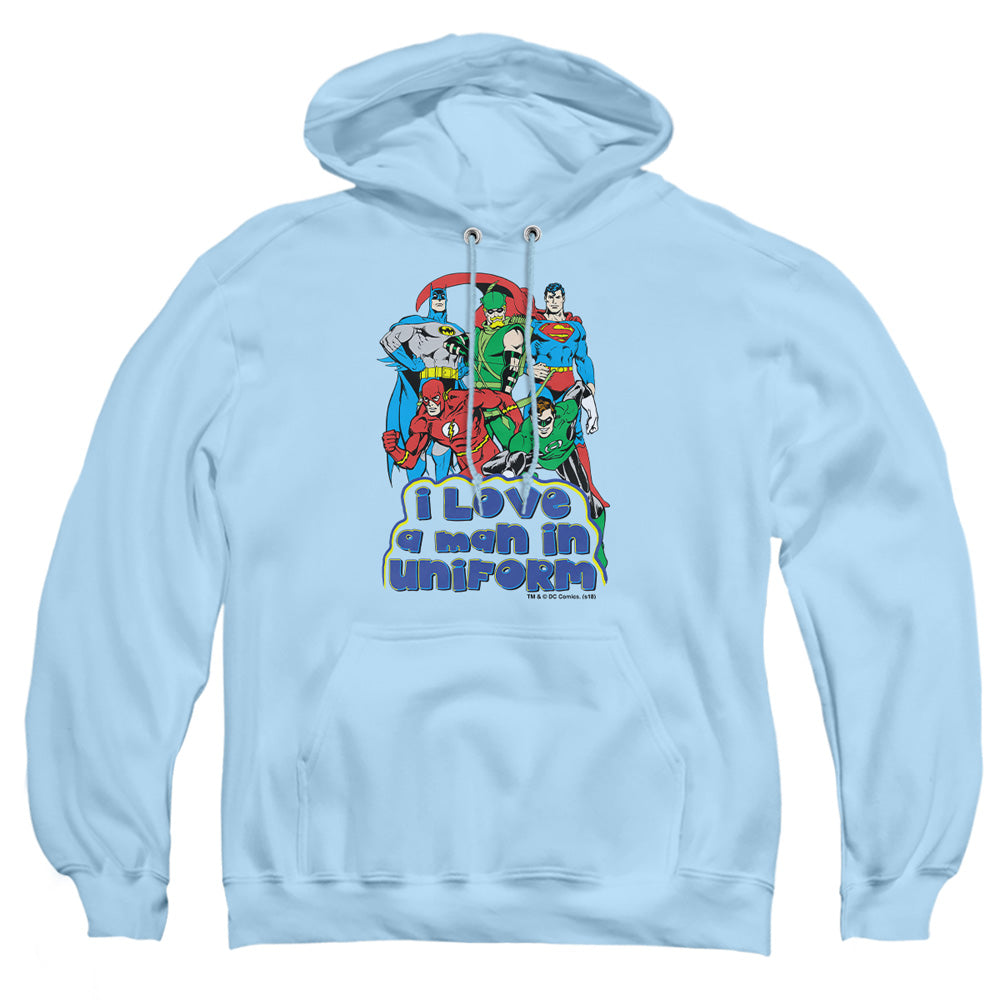 Dc I Love A Man In Uniform Mens Hoodie Light Blue