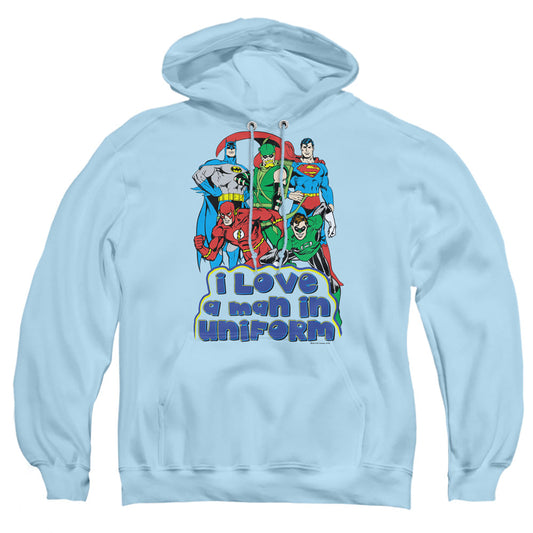 Dc I Love A Man In Uniform Mens Hoodie Light Blue