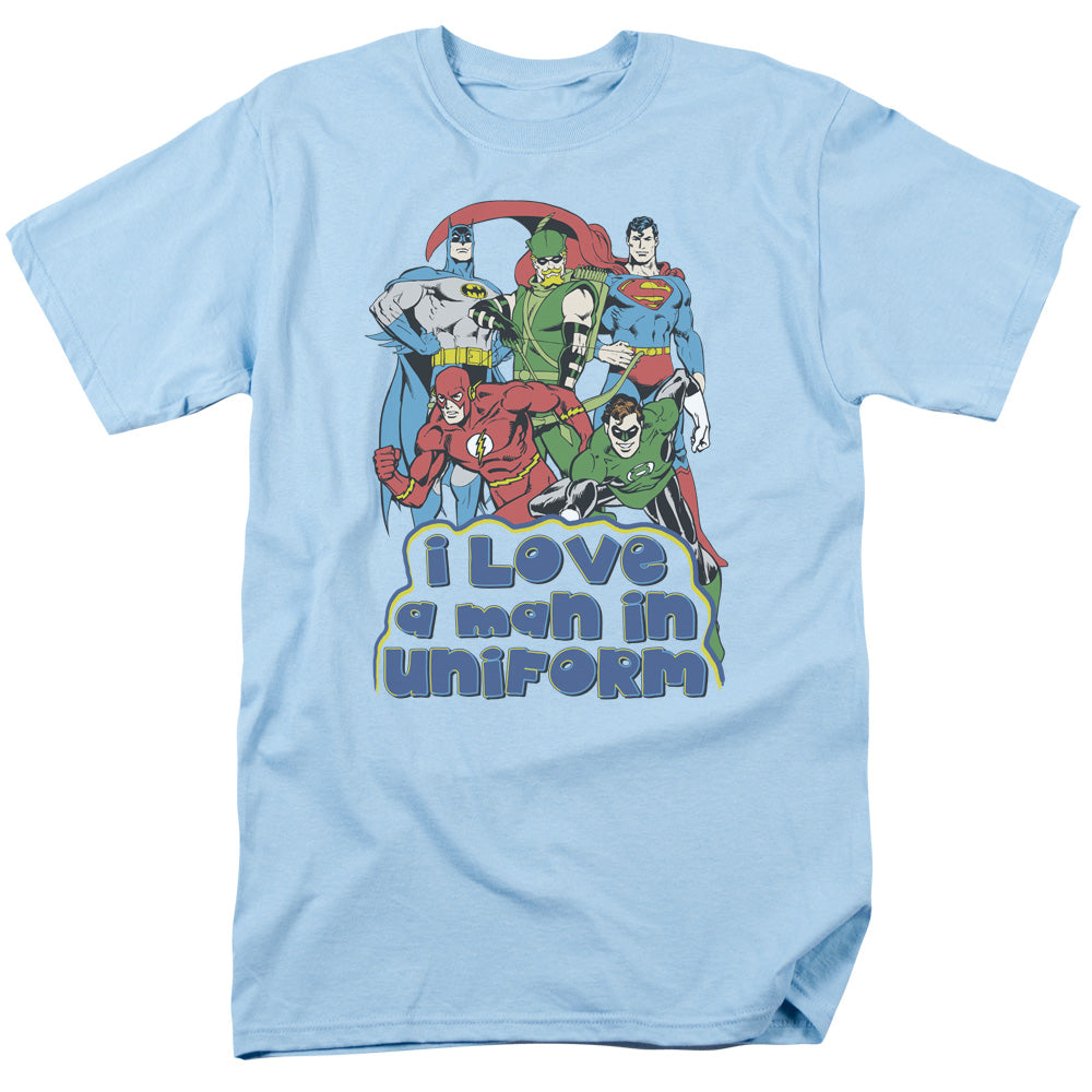 Dc I Love A Man In Uniform Mens T Shirt Light Blue