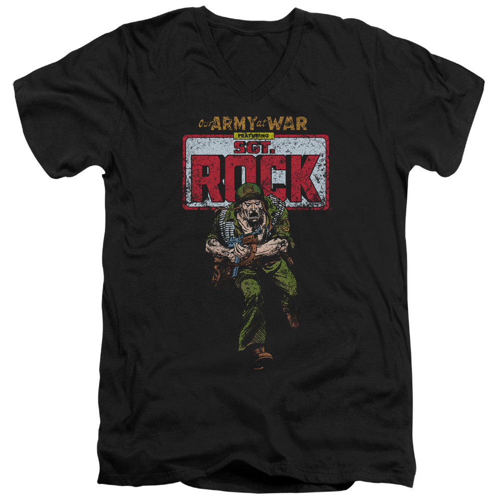 DC Comics Sgt Rock Mens Slim Fit V Neck T Shirt Black