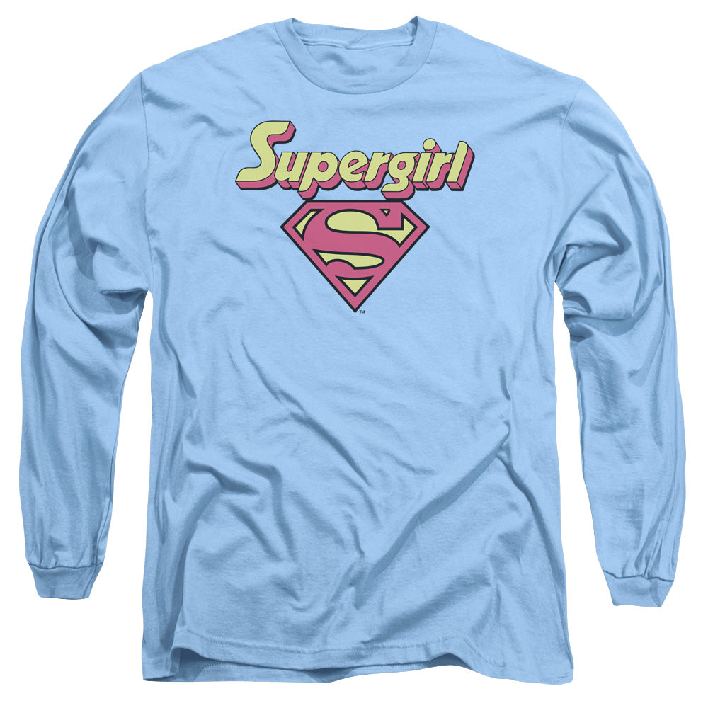 Dc Im A Supergirl Mens Long Sleeve Shirt Carolina Blue Officially Licensed