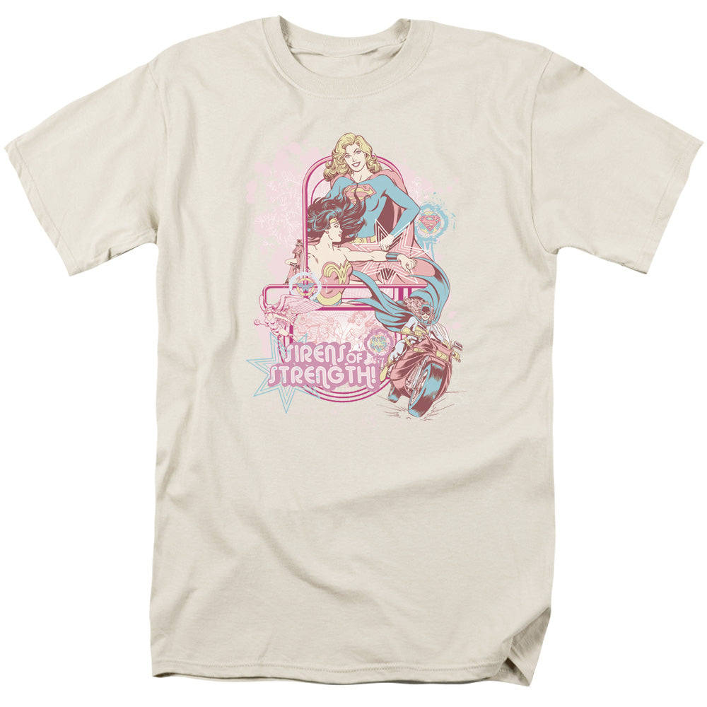 DC Comics Sirens of Strength Mens T Shirt Cream