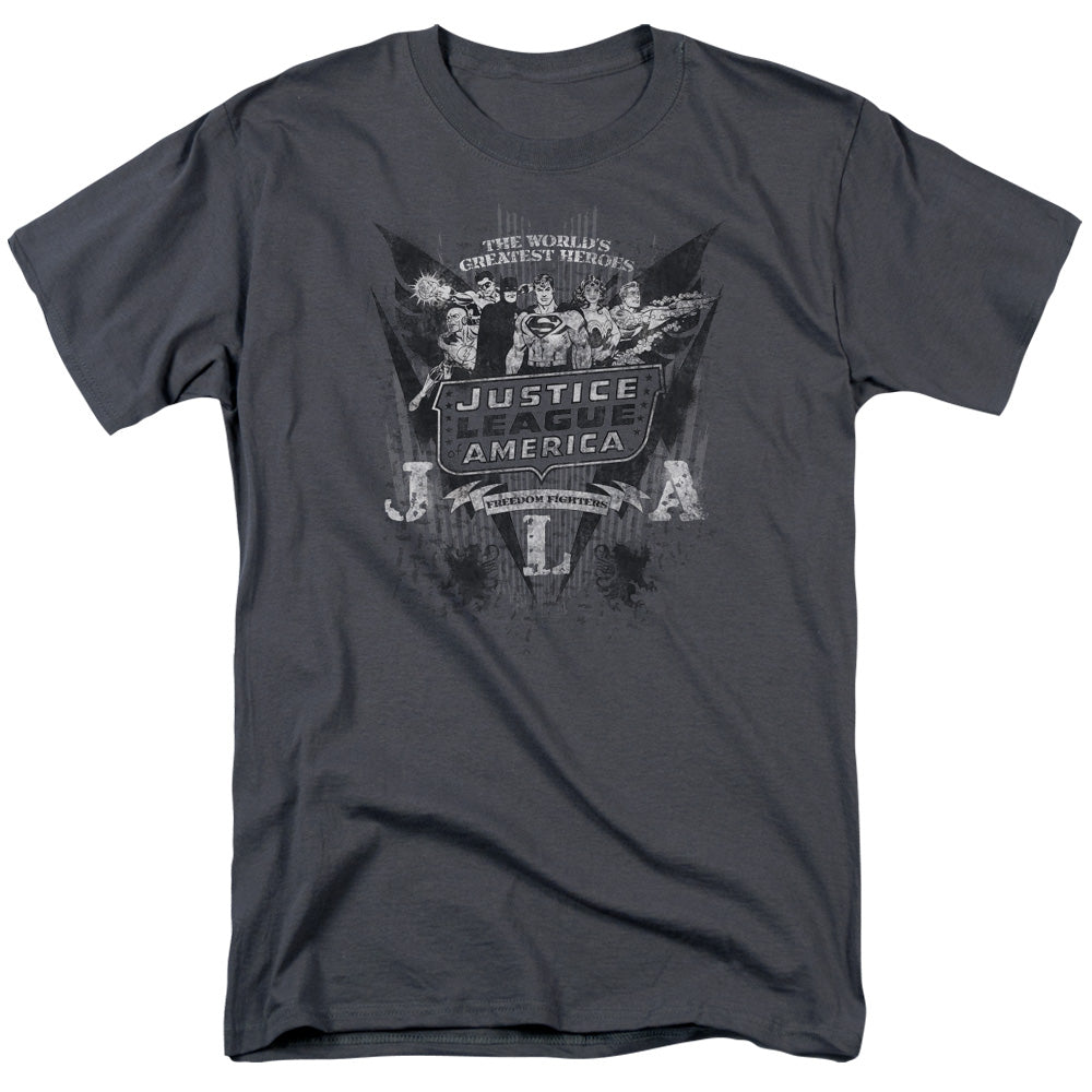 Dc Greatest Heroes Mens T Shirt Charcoal