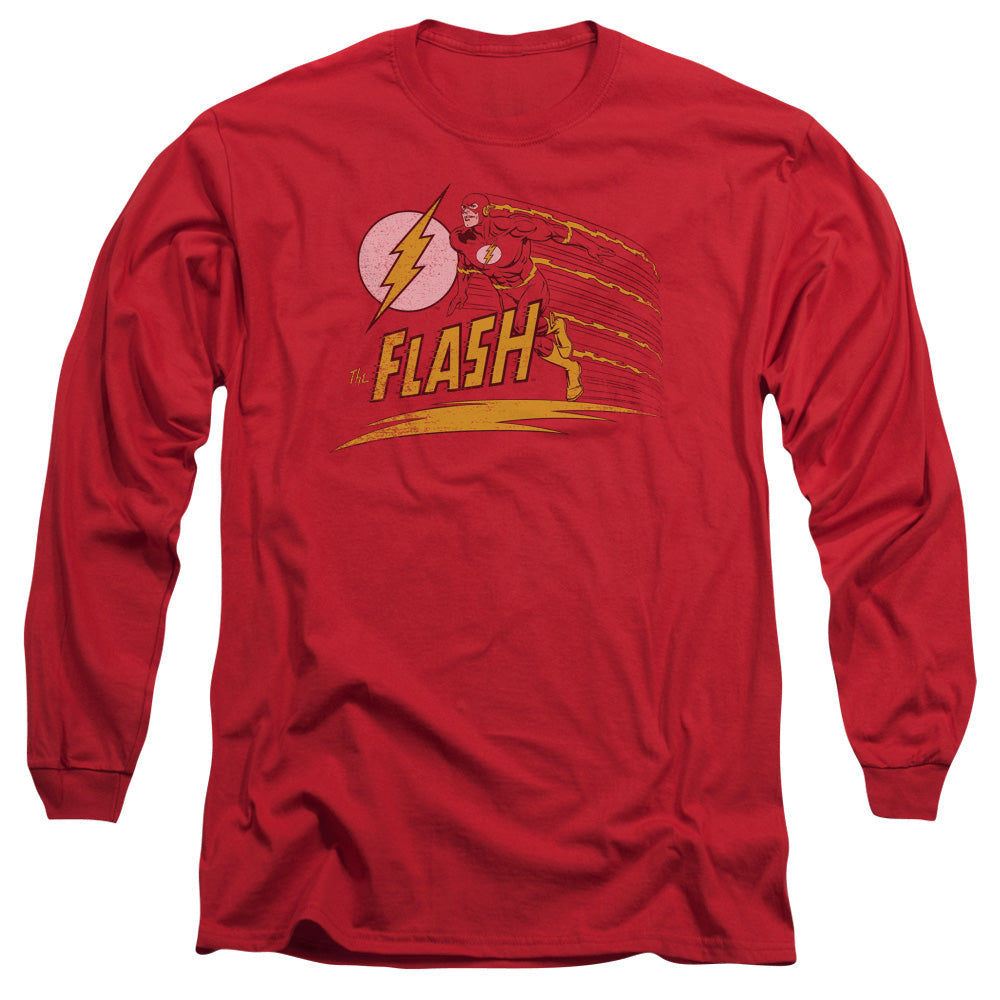 Dc Flash Like Lightning Mens Long Sleeve Shirt Red Officially Licensed