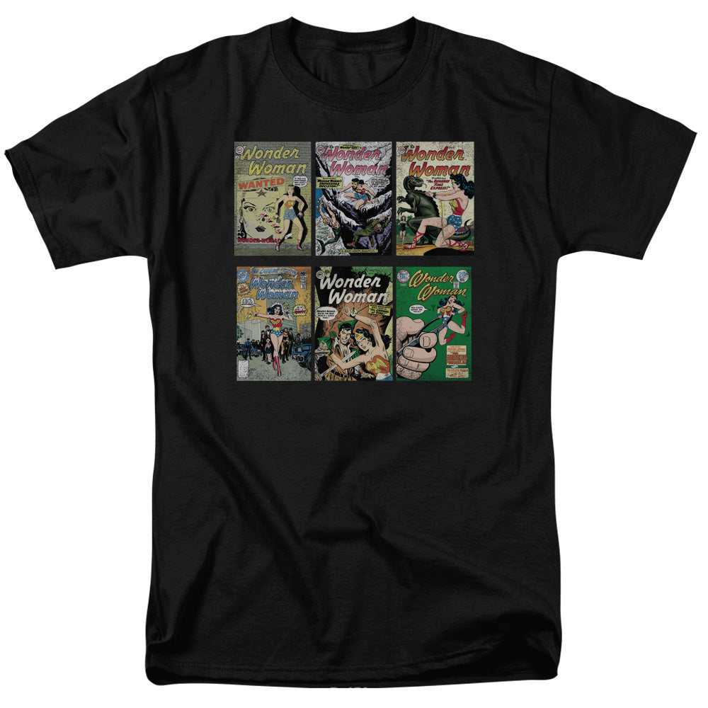 DC Comics Wonder Woman Covers Mens T Shirt Black