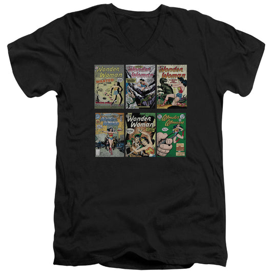 DC Comics Ww Covers Mens Slim Fit V Neck T Shirt Black