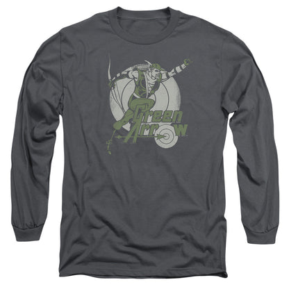 Dc Right On Target Mens Long Sleeve Shirt Charcoal Officially Licensed