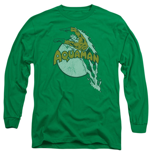 DC Comics Splash Mens Long Sleeve Shirt Kelly Green