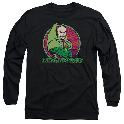 DC Comics Lex Luthor Mens Long Sleeve Shirt Black