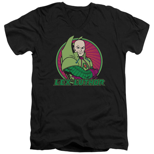DC Comics Lex Luthor Mens Slim Fit V Neck T Shirt Black
