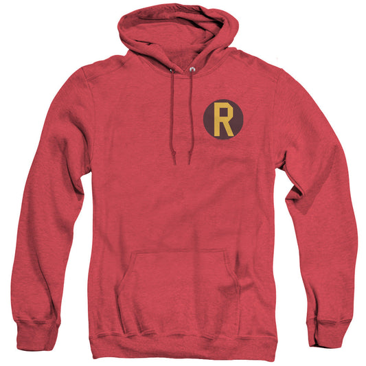 Dc Robin Logo Heather Mens Hoodie Red