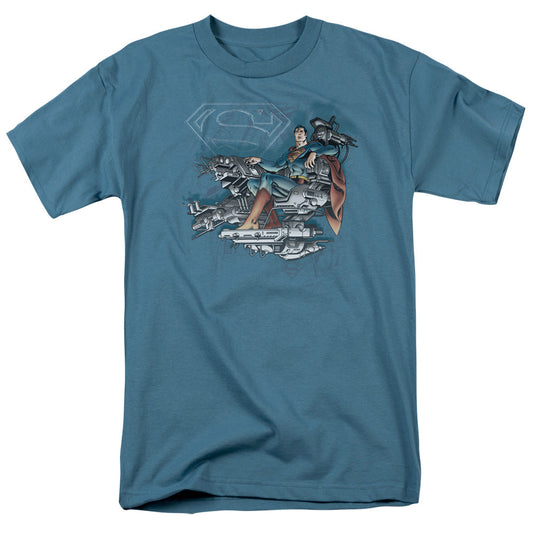 DC Comics Super Mind Mens T Shirt Slate