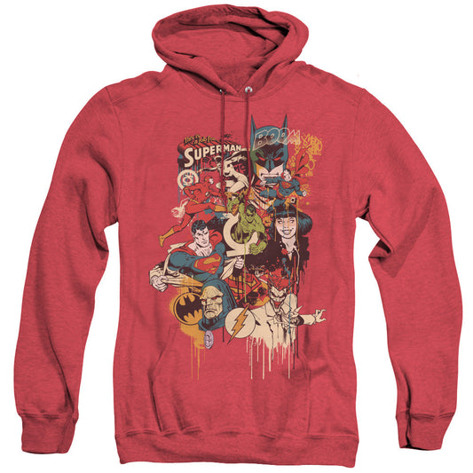 Dc Dripping Characters Heather Mens Hoodie Red