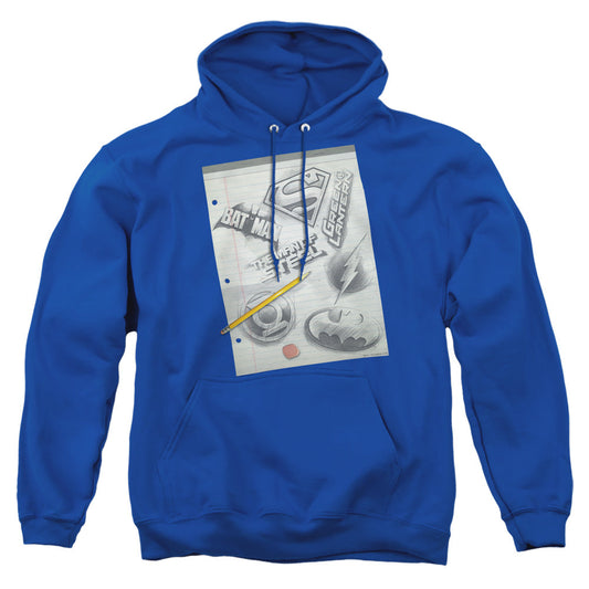 Dc Logo Note Paper Mens Hoodie Royal Blue
