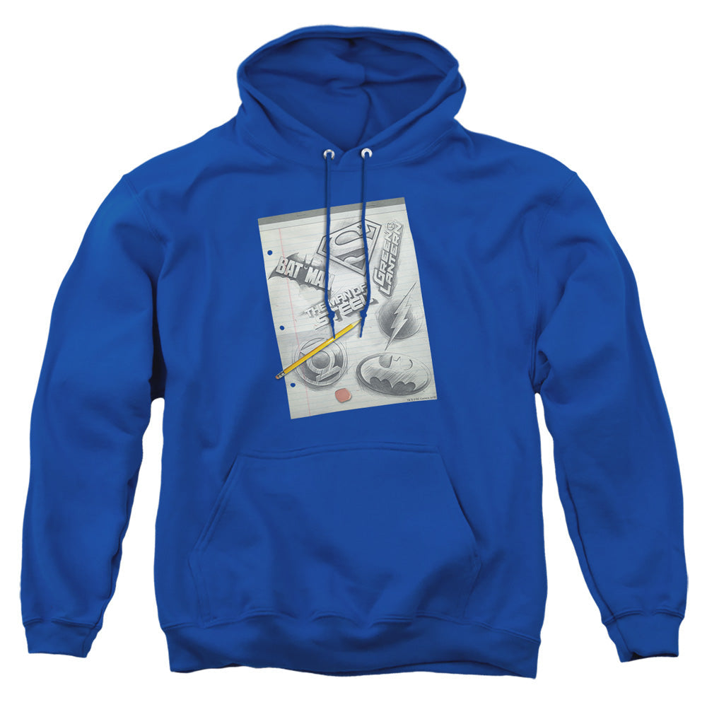 Dc Logo Note Paper Mens Hoodie Royal