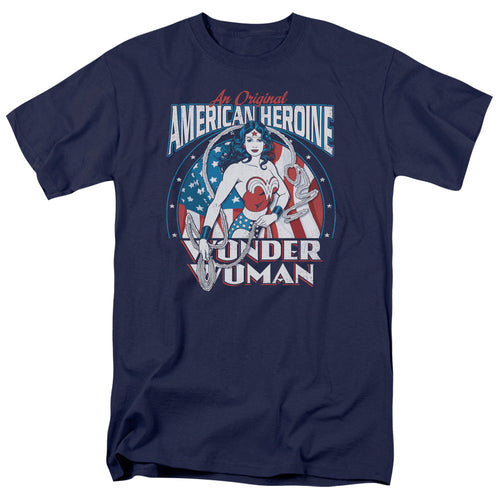 DC Comics American Heroine Mens T Shirt Navy Blue
