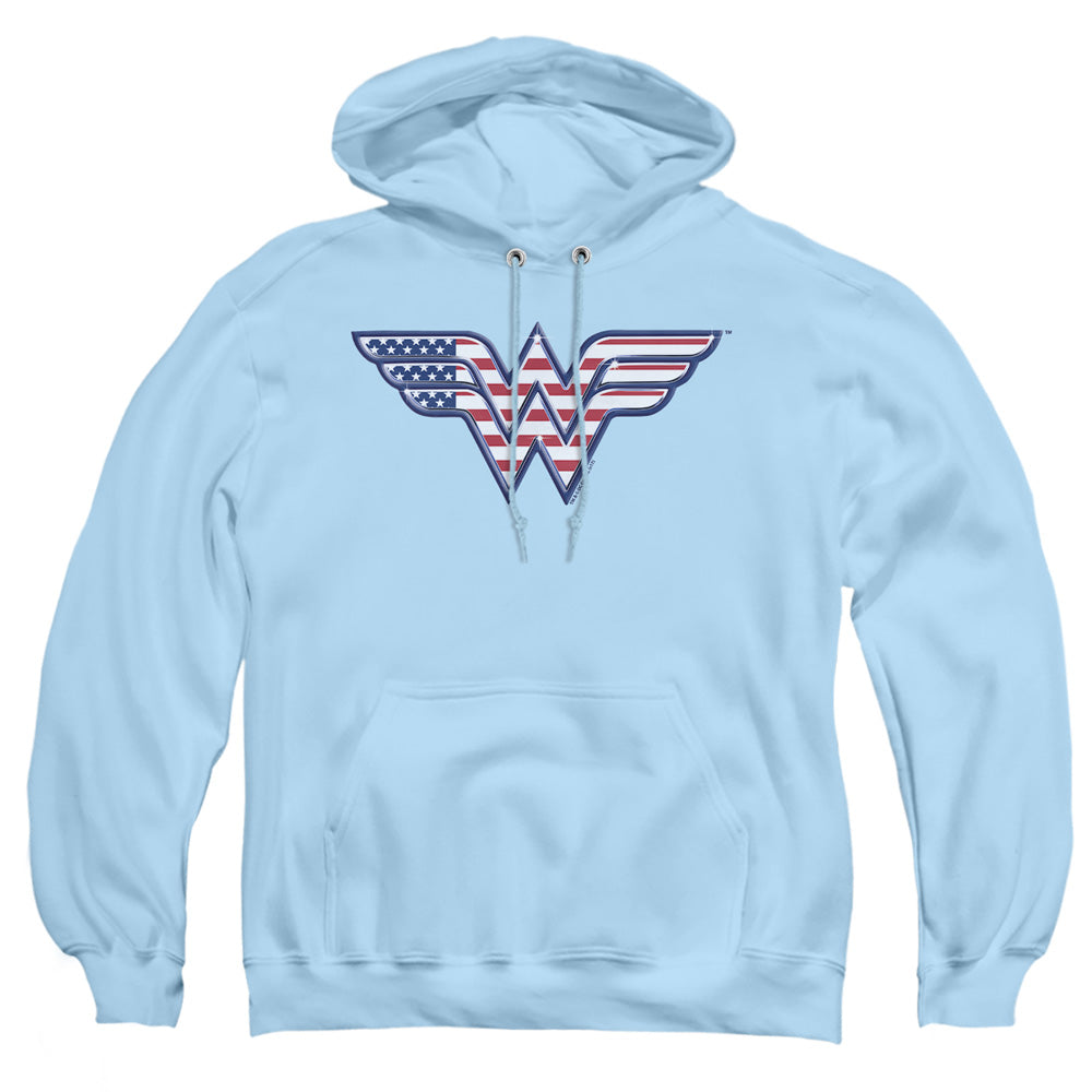 Dc Red,White & Blue Mens Hoodie Light Blue