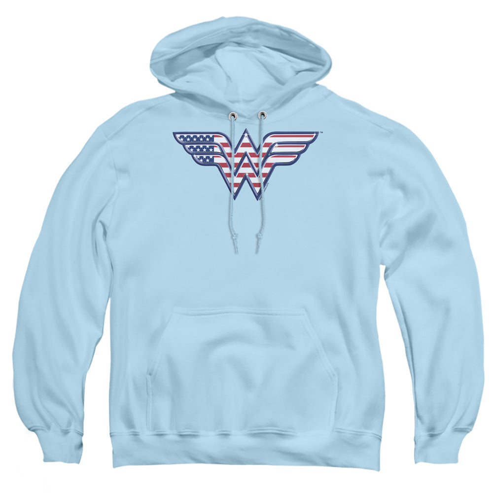 Dc Red,White & Blue Mens Hoodie Light Blue
