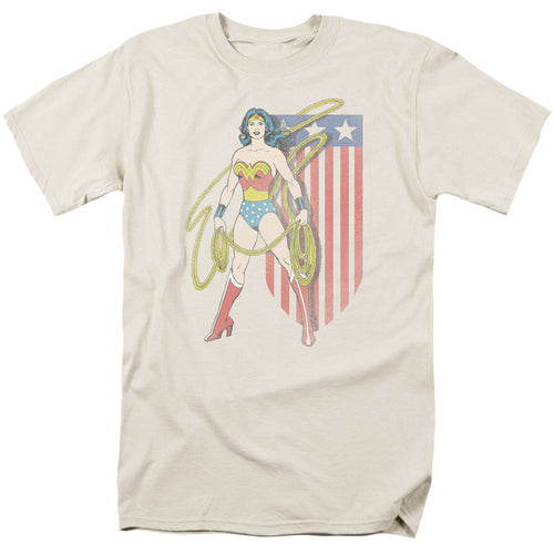 DC Comics USA Banner Mens T Shirt Cream