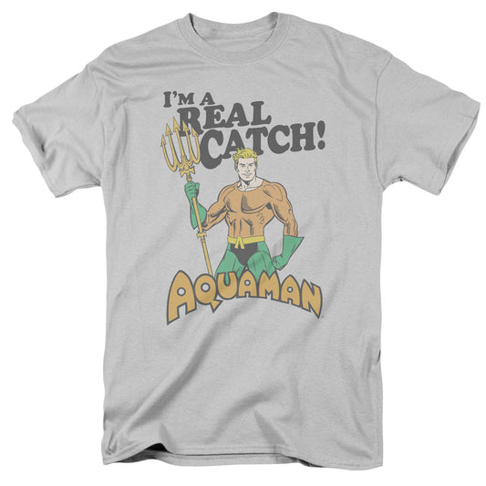 DC Comicso Real Catch Mens T Shirt Silver