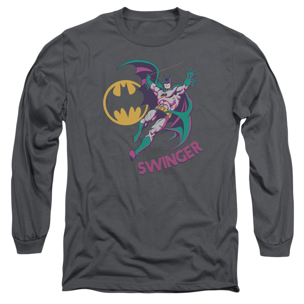 DC Comics Swinger Mens Long Sleeve Shirt Charcoal