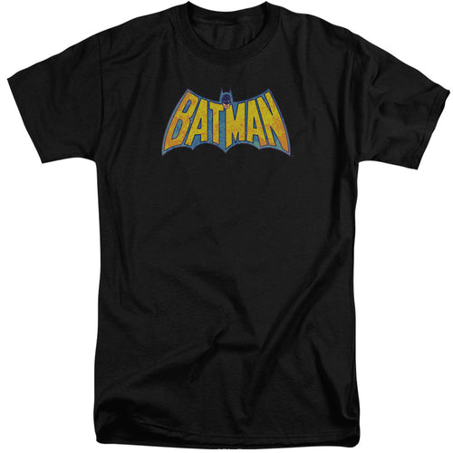 DC Comics Batman Neon Distress Logo Mens Tall T Shirt Adult Tall Black