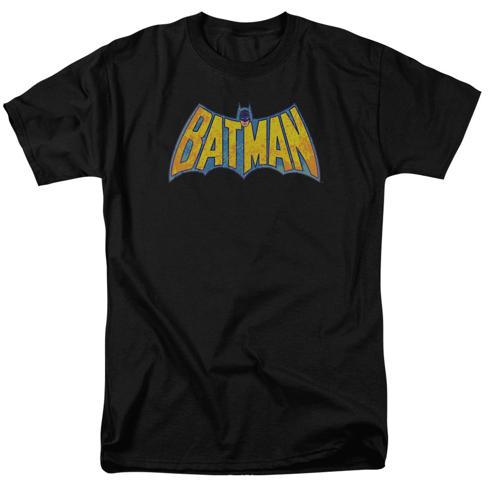 Dco Batman Neon Distress Logo Mens T Shirt Black