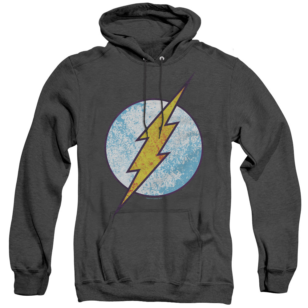 Dc Flash Flash Neon Distress Logo Heather Mens Hoodie Black