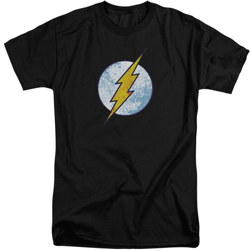 DC Comics Flash Flash Neon Distress Logo Mens Tall T Shirt Adult Tall Black