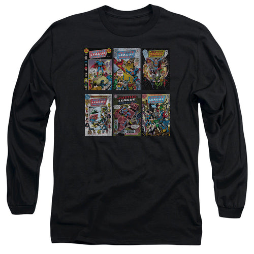 DC Comics DC Comics Covers Mens Long Sleeve Shirt Black