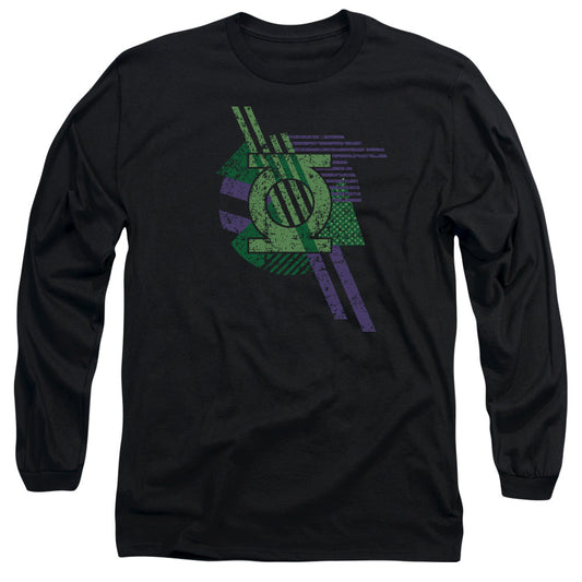 DC Comics Lantern Shapes Mens Long Sleeve Shirt Black