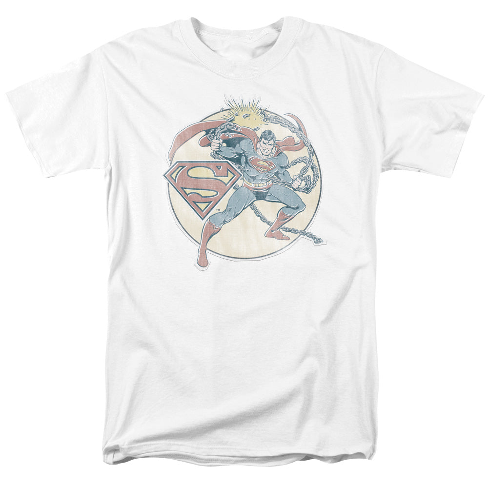 Dco Retro Superman Iron On Mens T Shirt White