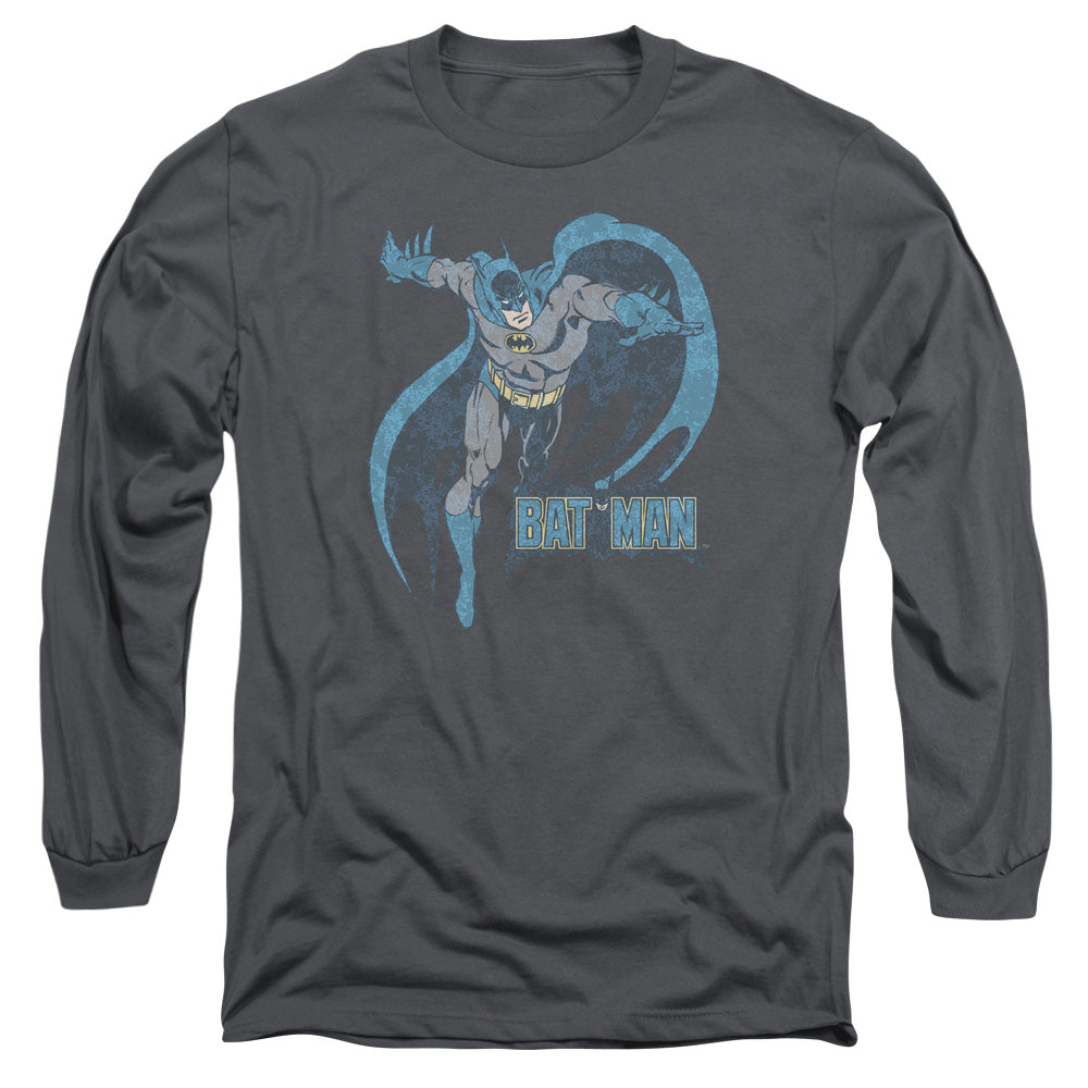 DC Comics Desaturated Batman Mens Long Sleeve Shirt Charcoal