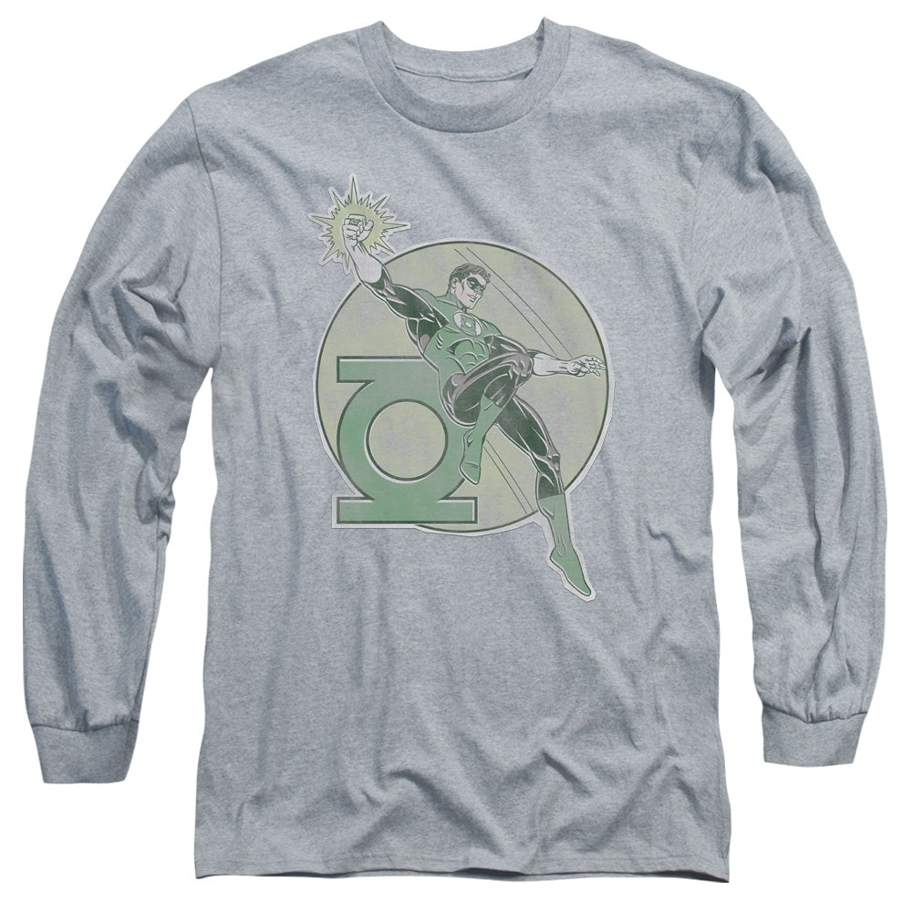 DC Comics Retro Lantern Iron on Mens Long Sleeve Shirt Athletic Heather