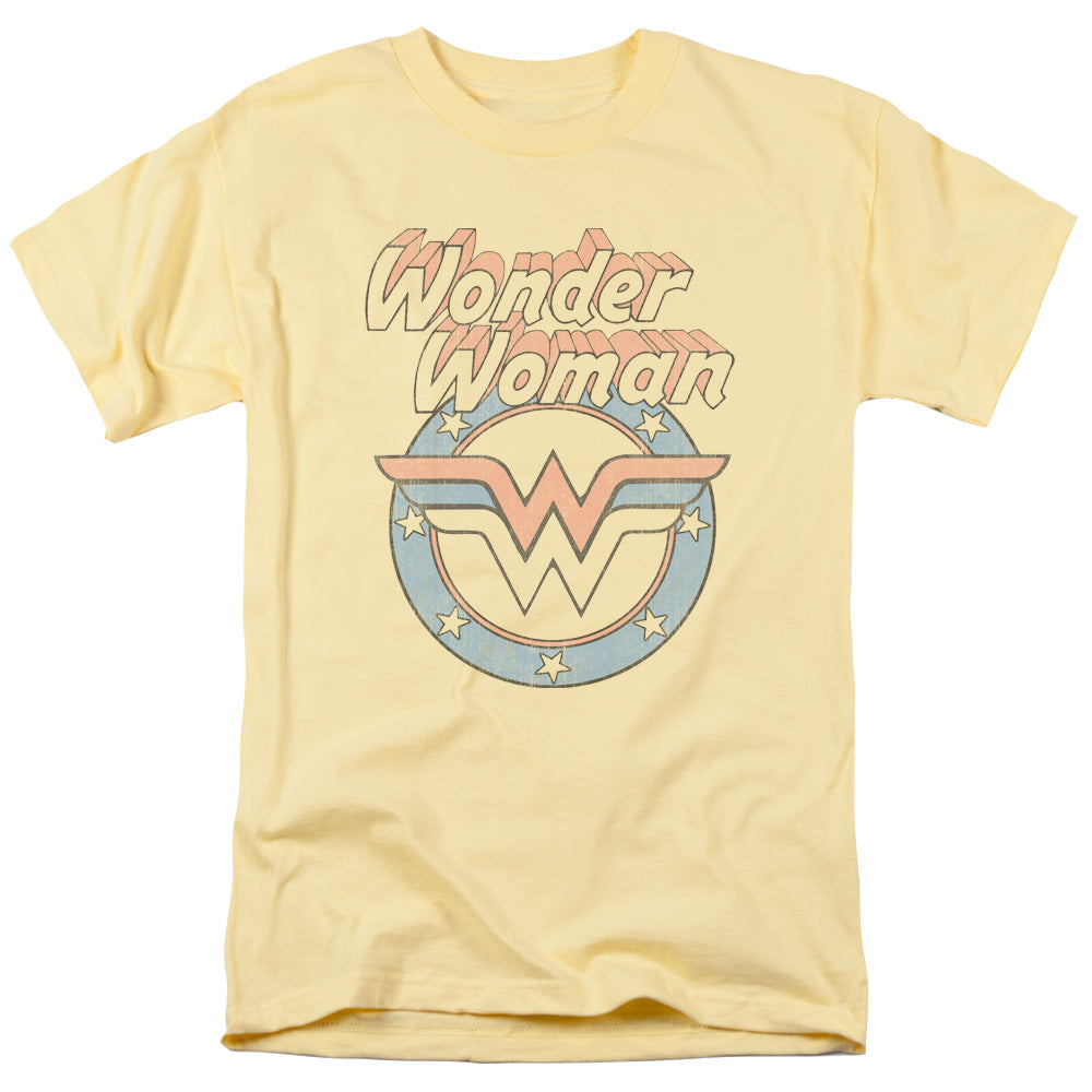 DC Comics Faded Wonder Mens T Shirt Yellow