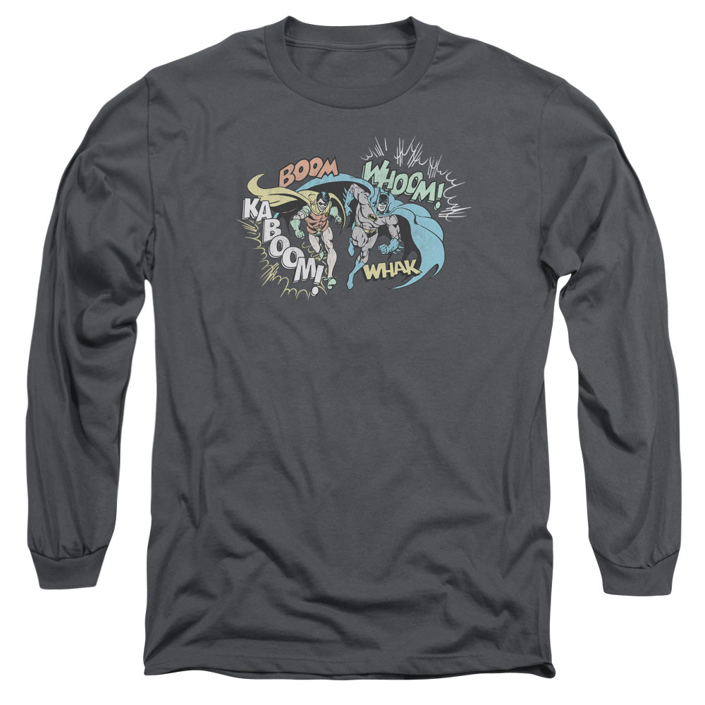 DC Comics Action Duo Mens Long Sleeve Shirt Charcoal